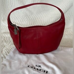Vintage Coach Ergo 9219 Red Leather Small Zip Hobo Y2K Shoulder Bag